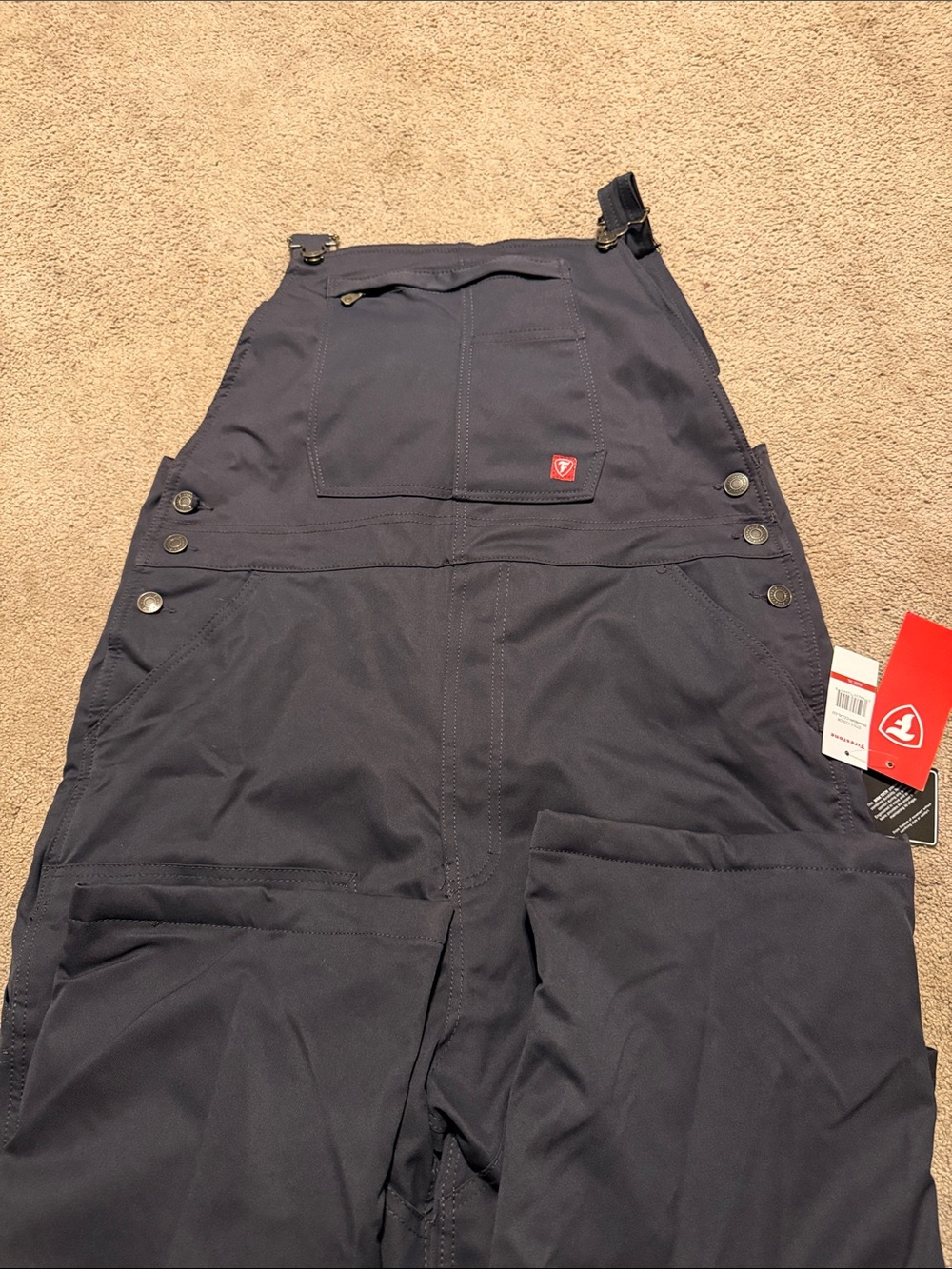 Men's Grey Bib Overalls with Utility Pockets